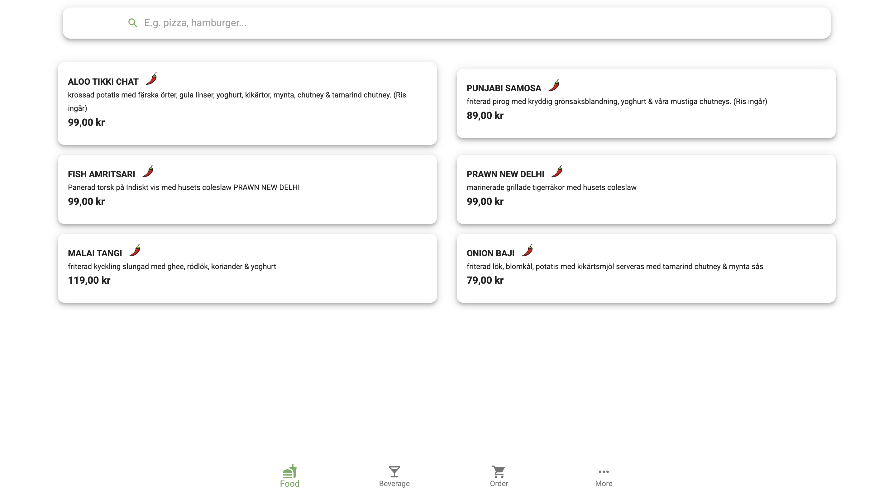 Food Ordering Application